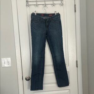 Express Women's Dark Blue Straight Leg Jeans